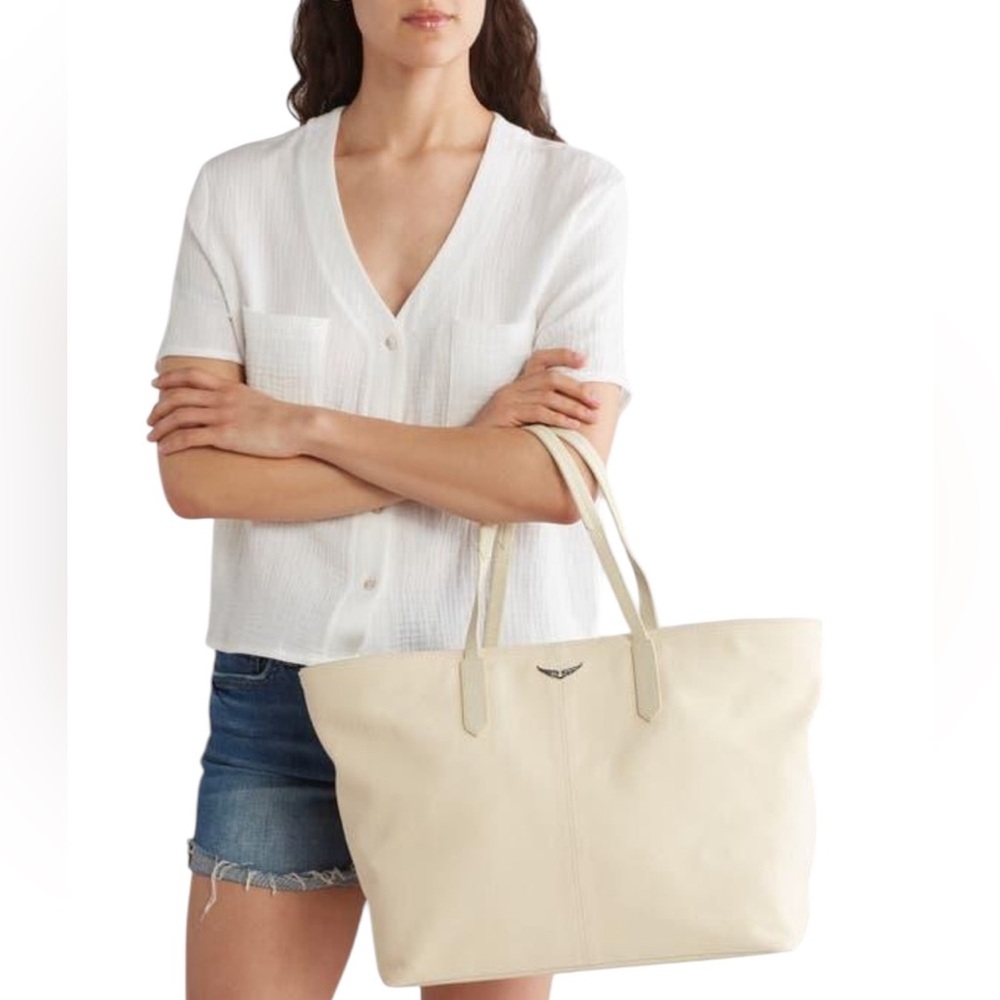 NWT ($448USD) Zadig & Voltaire Mick Wings Canvas/Leather Flash Unique Tote Bag